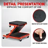 BEZT 40 inch Adjustable Foldable Z Creeper Rolling Seat with Wheels for Garage Shop Auto Repair, 330LBS Capacity 2 in 1 Chair, Red