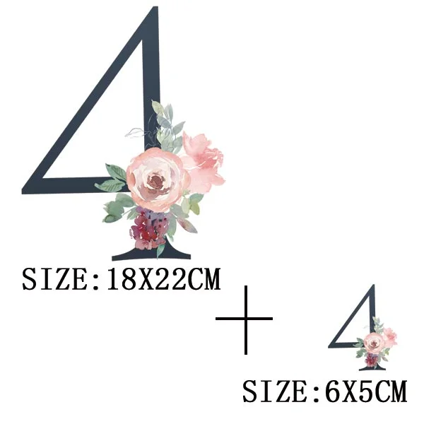 Beautiful Number Thermal Stickers On T-shirt Bag DIY Washable Patches Funny Design Iron On Transfers For Clothes Appliqued Decor