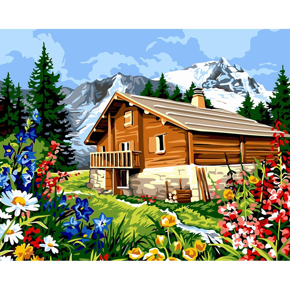 

40x50cm - Paint By Numbers Flower Cottage, 501 Original