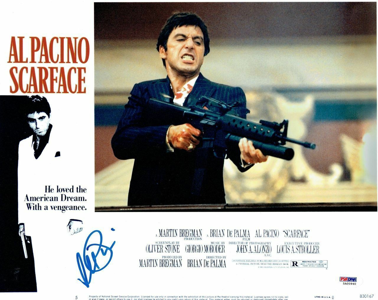 Al Pacino Signed Scarface Authentic Auto 11x14 Lobby Card Photo Poster painting PSA/DNA ITP COA