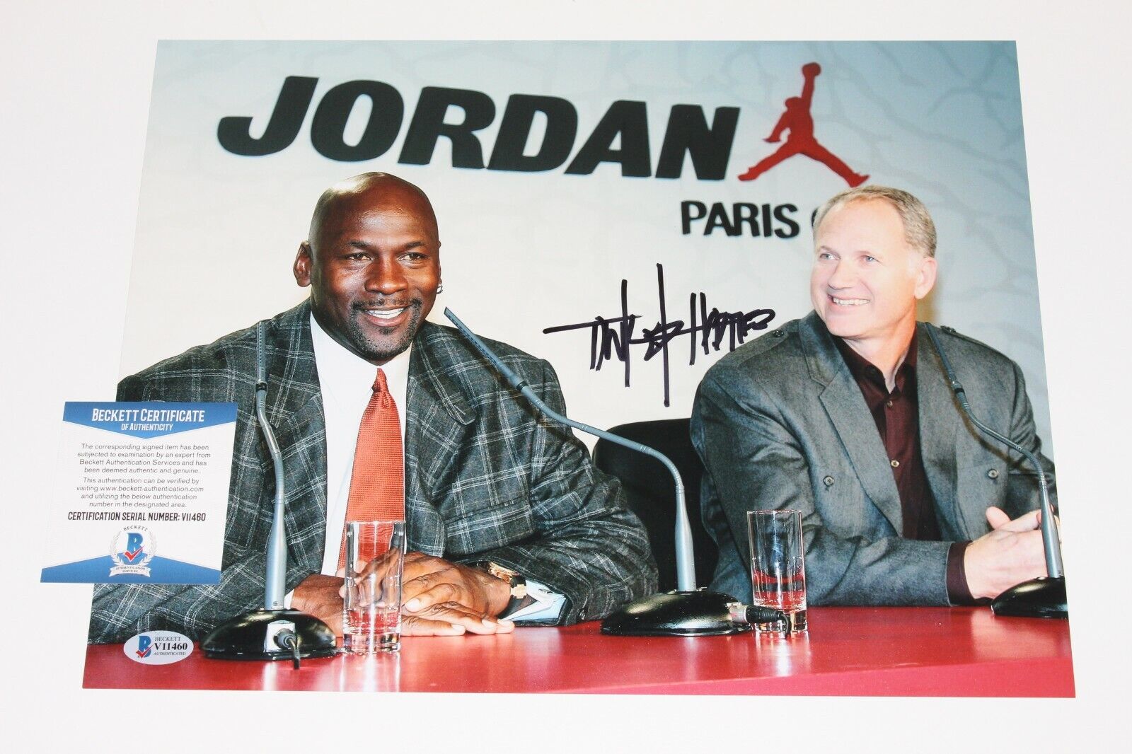 NIKE DESIGNER TINKER HATFIELD SIGNED AIR JORDAN 11x14 Photo Poster painting BECKETT COA MICHAEL