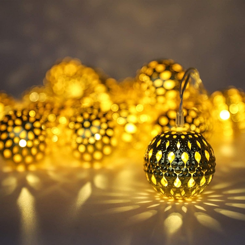 

LED Steel Art Morocco Ball Solar Cell Box String Lights, 501 Original