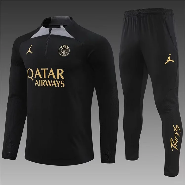 2023/2024 Paris Half Pull Training Wear Black Suit