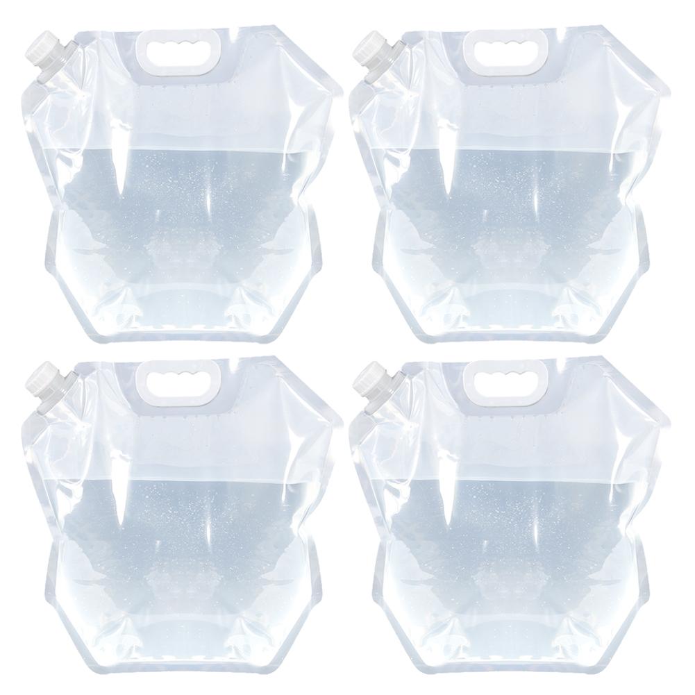 4x PVC Transparent Foldable Water Container Collapsible Water Bags (10L) от Cesdeals WW