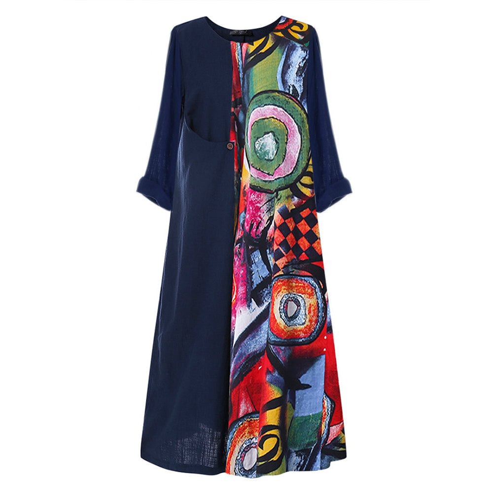 Patchwork Casual Loose Dress