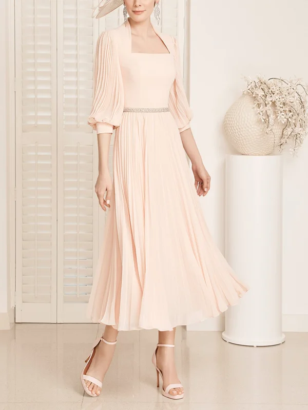 Solid Color Chiffon Maxi Dress
