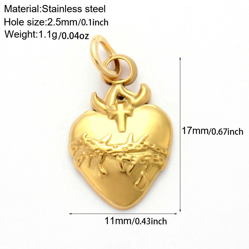 1 Piece 304 Stainless Steel Sunflower Compass Shark Pendant Jewelry Accessories