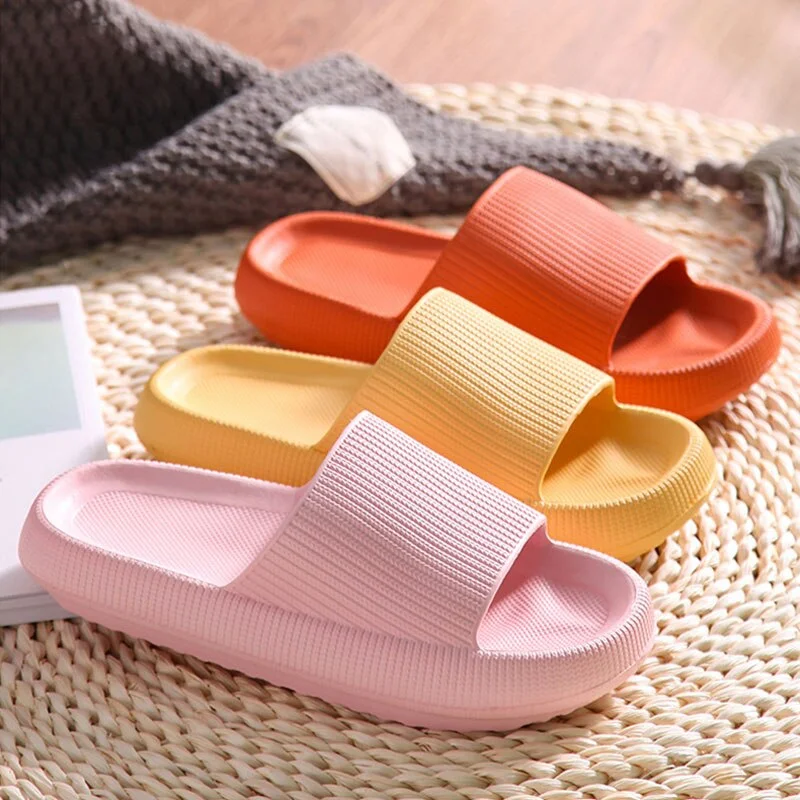 Women Thick Platform Slippers Soft EVA Anti-slip Bathroom Home Slipper 2021 Summer Female Indoor Slippers Floor Flat Shoes