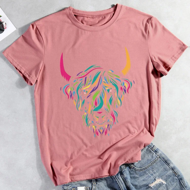 ANB -  Colorful Cow T-shirt Tee -05993