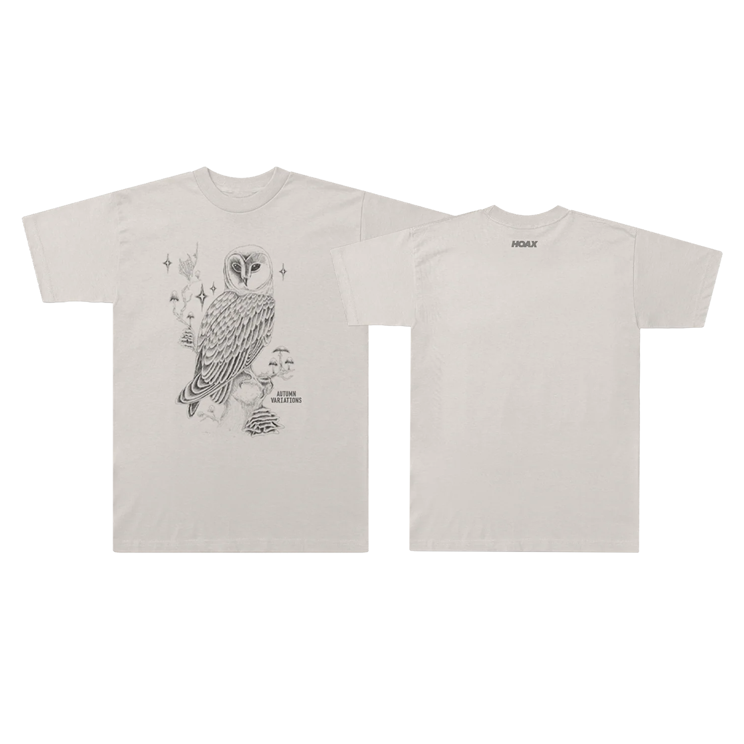 "Brand Name owl graphic t shirt with album artwork print on front"