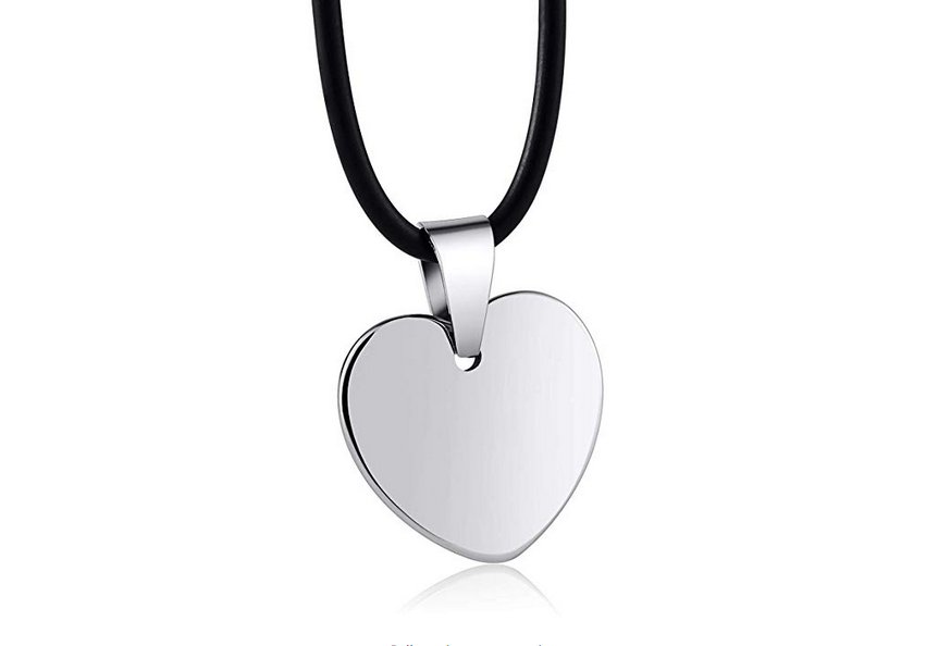 Women's Or Men's Tungsten carbide Necklace Heart Pendant Necklaces Silver  With Mens And Womens