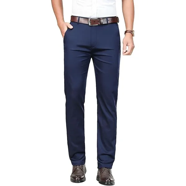 TimelessFlex - Men's High Stretch Straight Fit PTimelessFlex &ndash; Men&rsquo;s High Stretch Straight Fit Pantsants, Lightweight Pants Business Casual Work Trousers Straight 30 Regular Blue