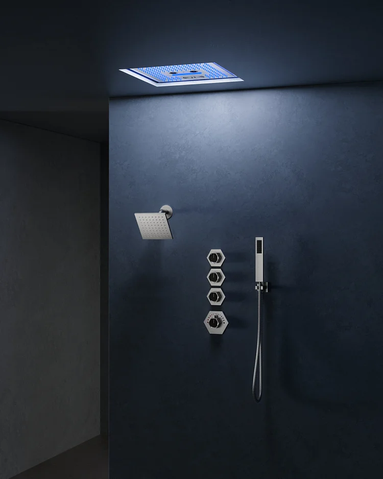 LED & Music Rain Ceiling Mount Luxury Shower System SFS-1048-NK16