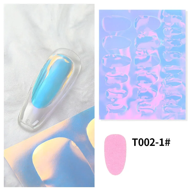Sparkly Nail Aurora Foils Colorful Transfer Stickers Cellophane Mirror Stickers Sliders Wrap Paper Nail Art Decoration-Nail Inspo