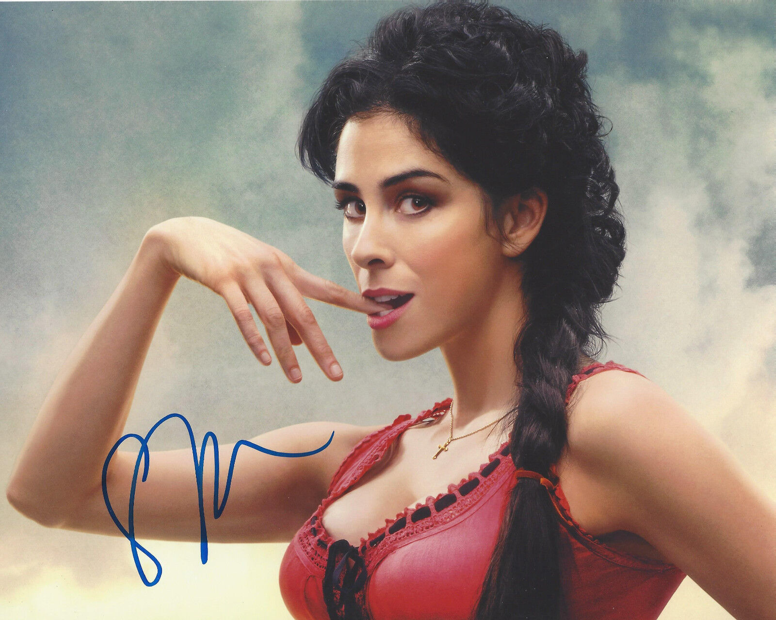 COMEDIAN SARAH SILVERMAN SIGNED AUTHENTIC FUNNY POSE 8X10 Photo Poster painting w/COA ACTRESS