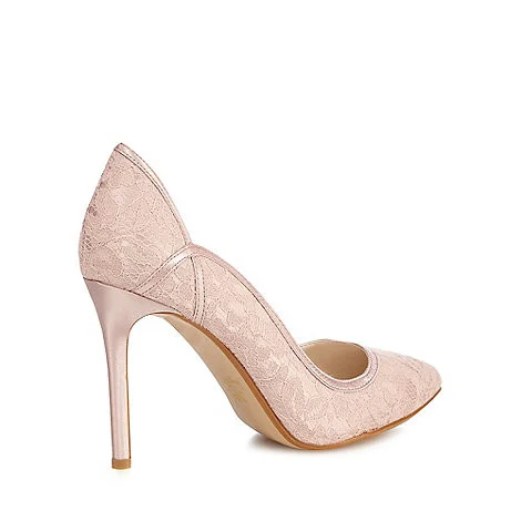 Pink Lace Bridal Stiletto Pump Wedding Heels Vdcoo