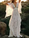 Batwing Sleeves Lace Wedding Maxi Dress