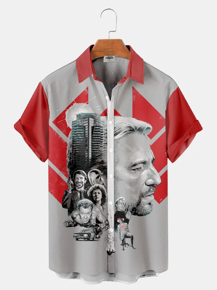 Men’S Classic Movie Die Hard Printed Shirt