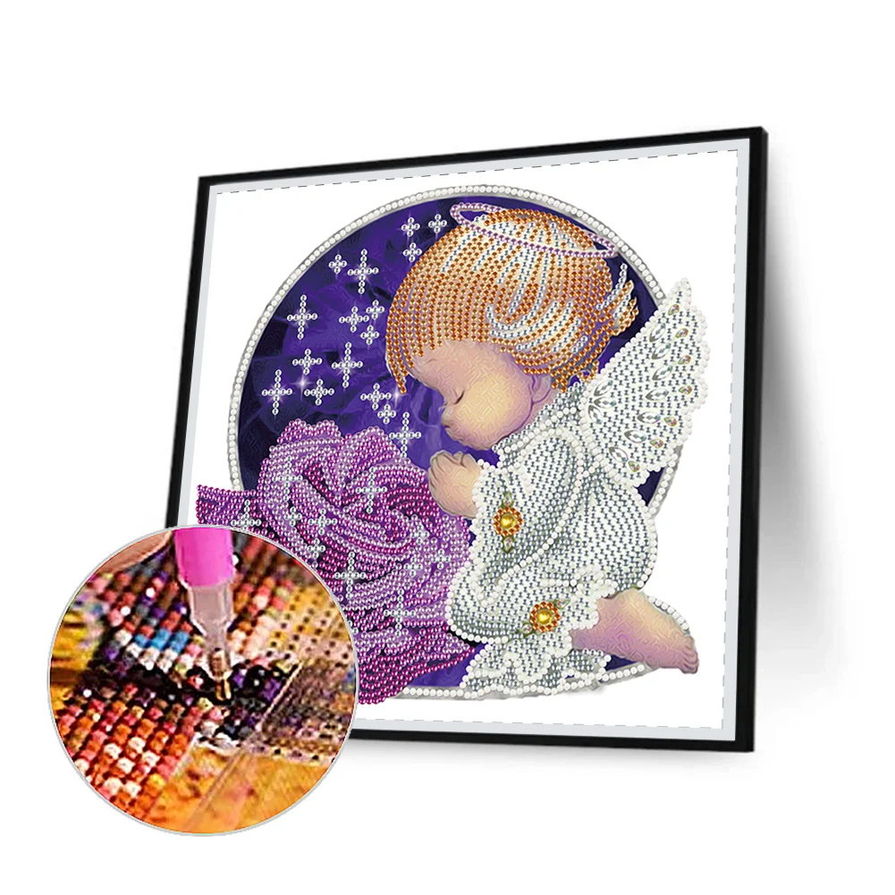 Diamond Painting - Partial Special Shaped Drill - Angel Child(30*30cm)