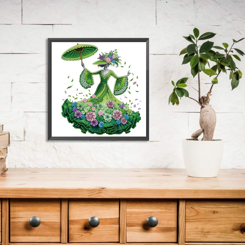 Diamond Painting - Partial Special Shaped Drill - Elegant Lady(Canvas|30*30cm)