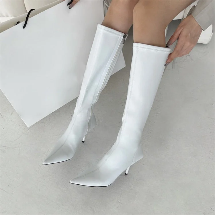 Eilyken 2022 New Green Pointed Toe High Boots Knee-High Boots Sexy High Heels Boots New Women Botas Mujer