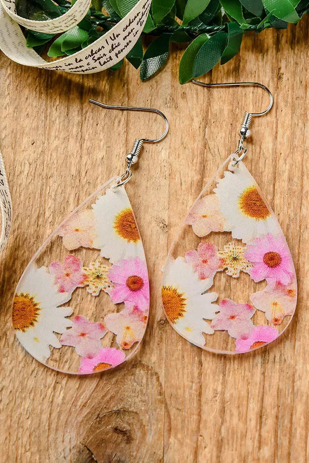 Floral Water Drop Earrings