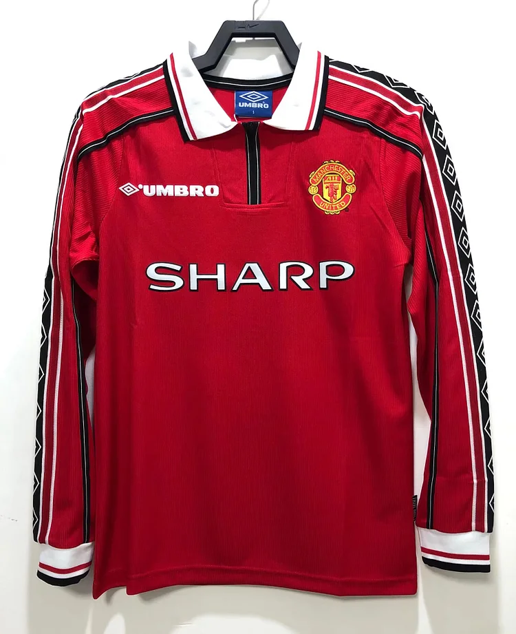 1998 Manchester United Home Long Sleeve Retro Jersey