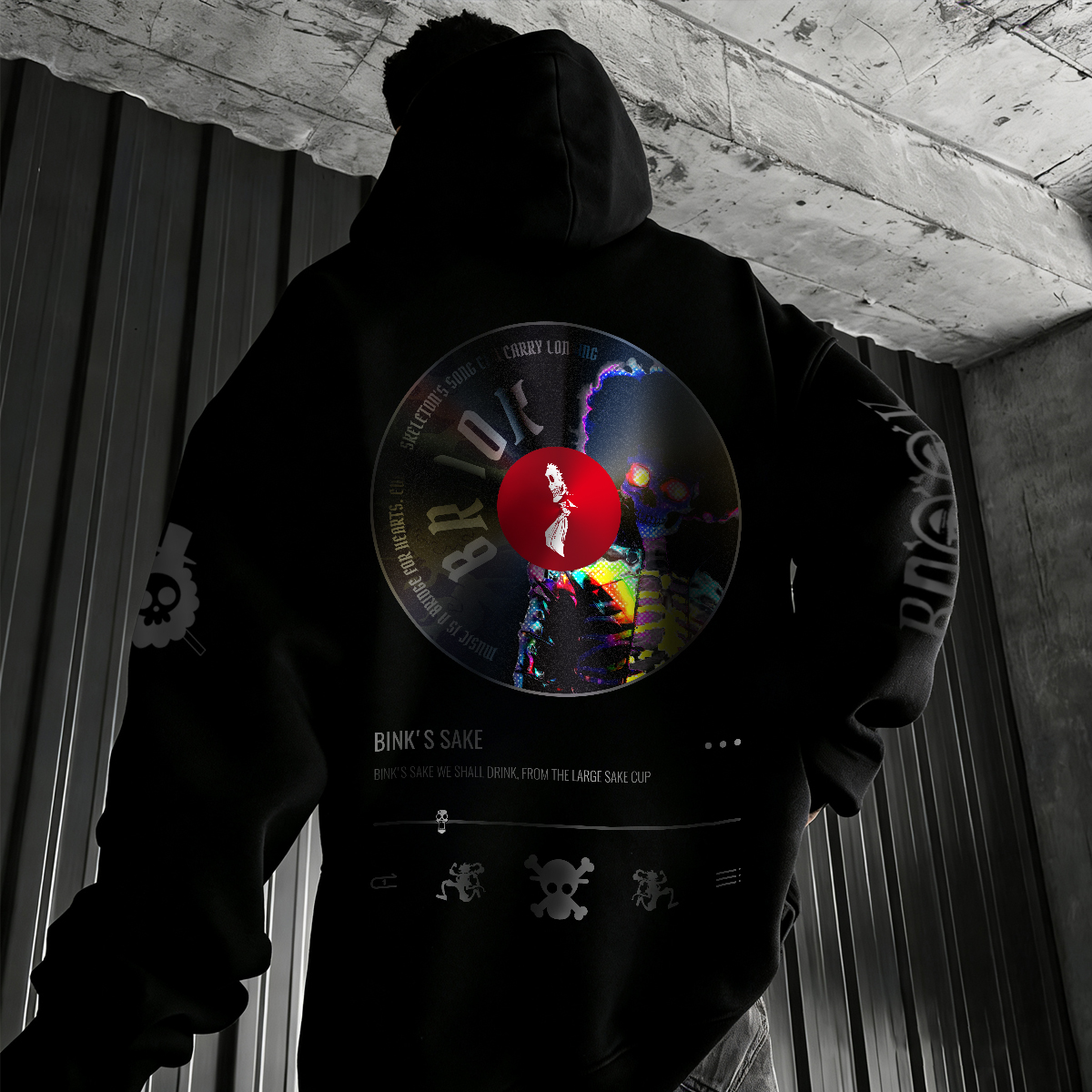 Anime Warrior Snowflake Design Hoodie - Bold Red Graphic for Fans