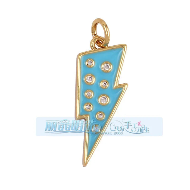 1 Piece 27*7.5mm 6*24mm Copper Lightning Pendant Jewelry Accessories