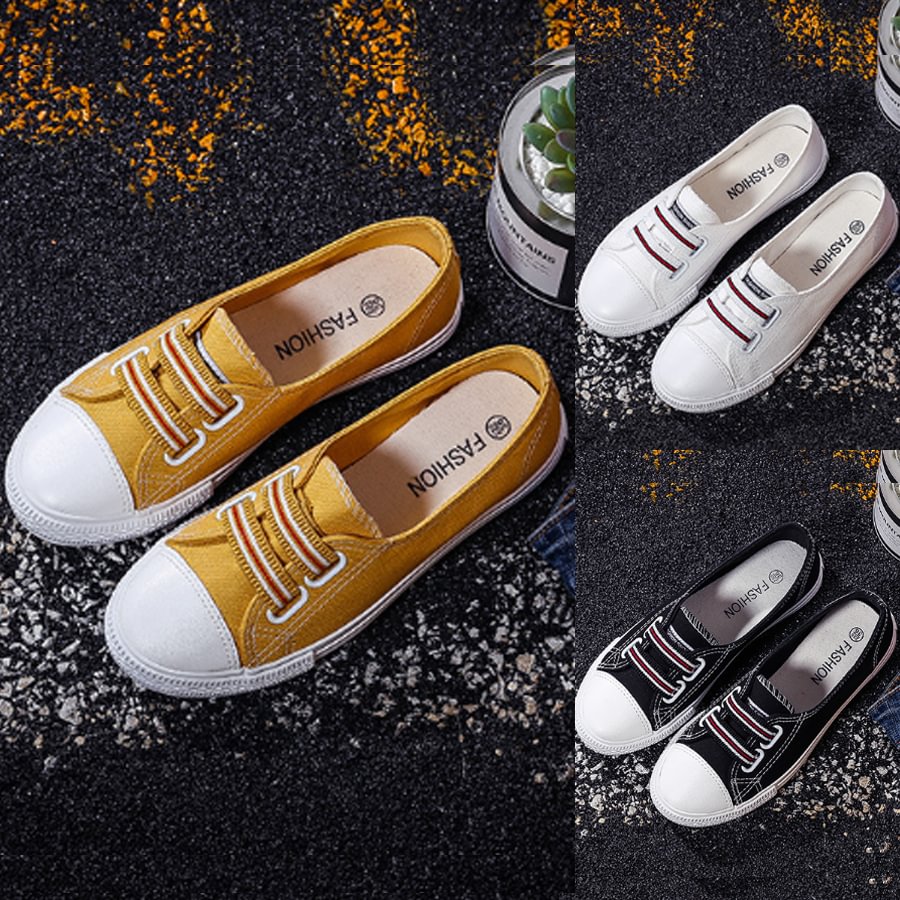 color block flat round toe casual sport sneakers