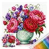 Vase Full 18CT 2 Strands DIY Stamped Cross Stitch Kits for Beginners Adults Home Wall Decor Cross Stitch Art and Crafts Kits 25x25cm tapestrymarket