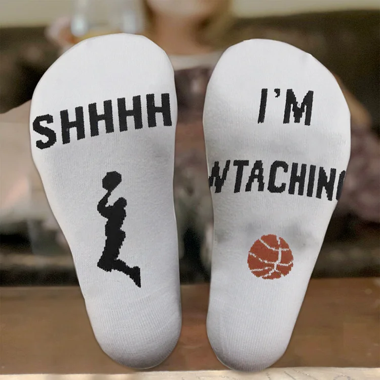 Shhhh I'm watching basketball Socks-Annaletters