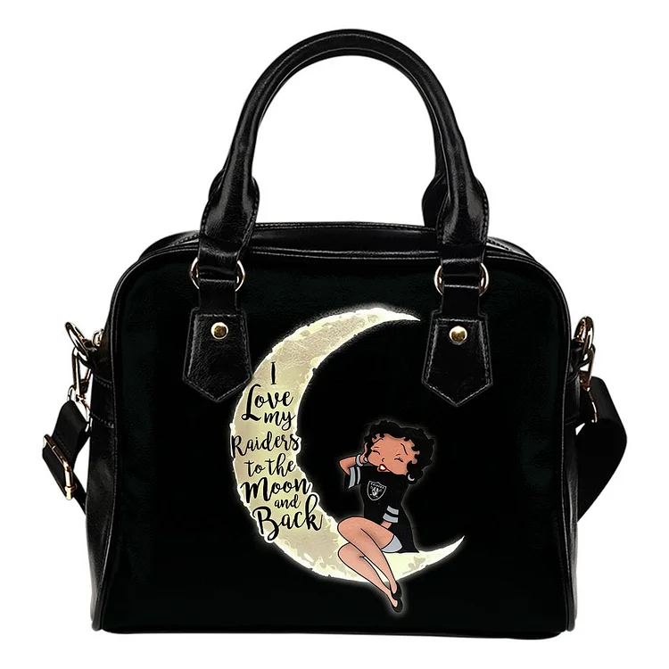 I Love My Oakland Raiders To The Moon And Back Shoulder Handbags