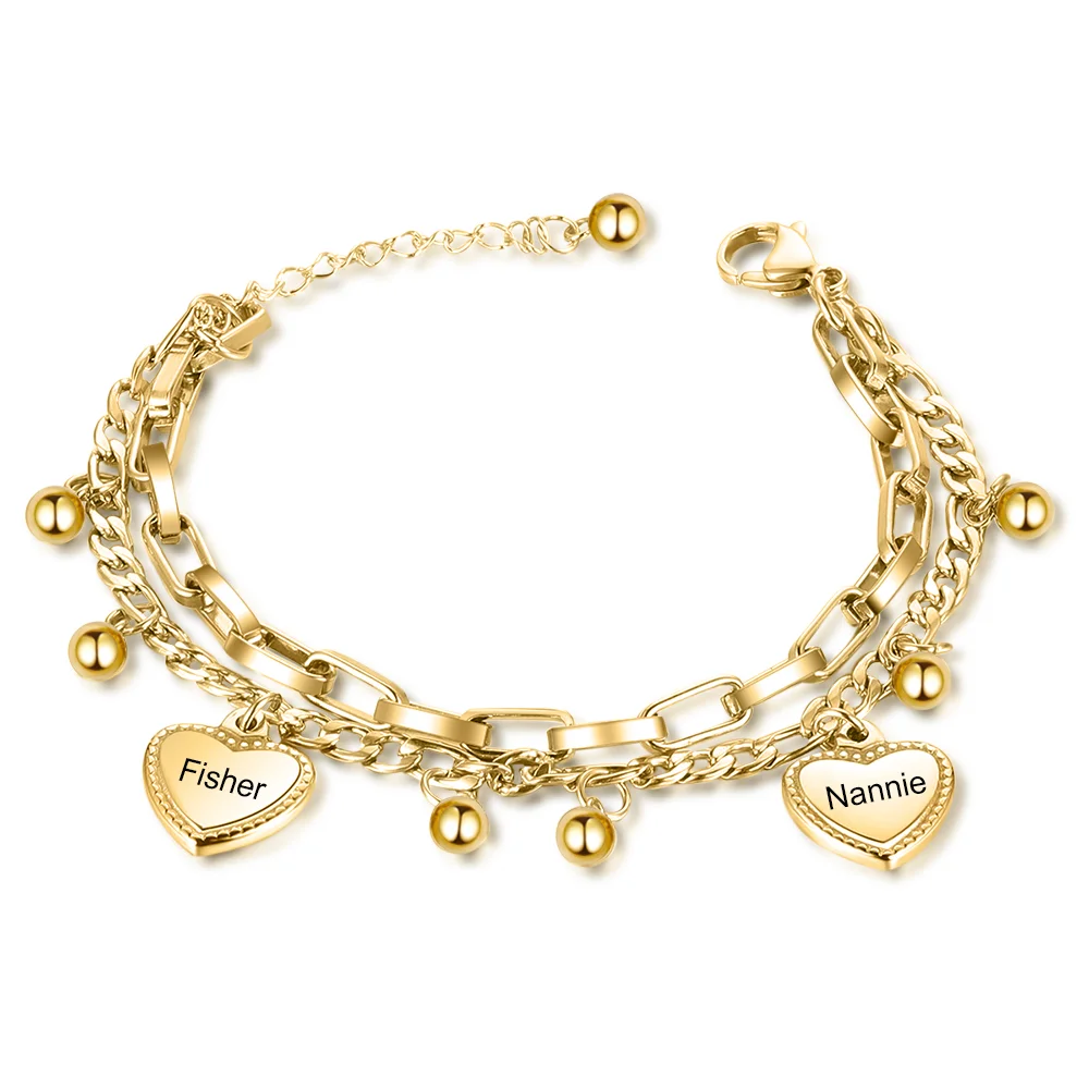 Personalisierter 2 Namen Anhänger Armband n2 Kettenmachen
