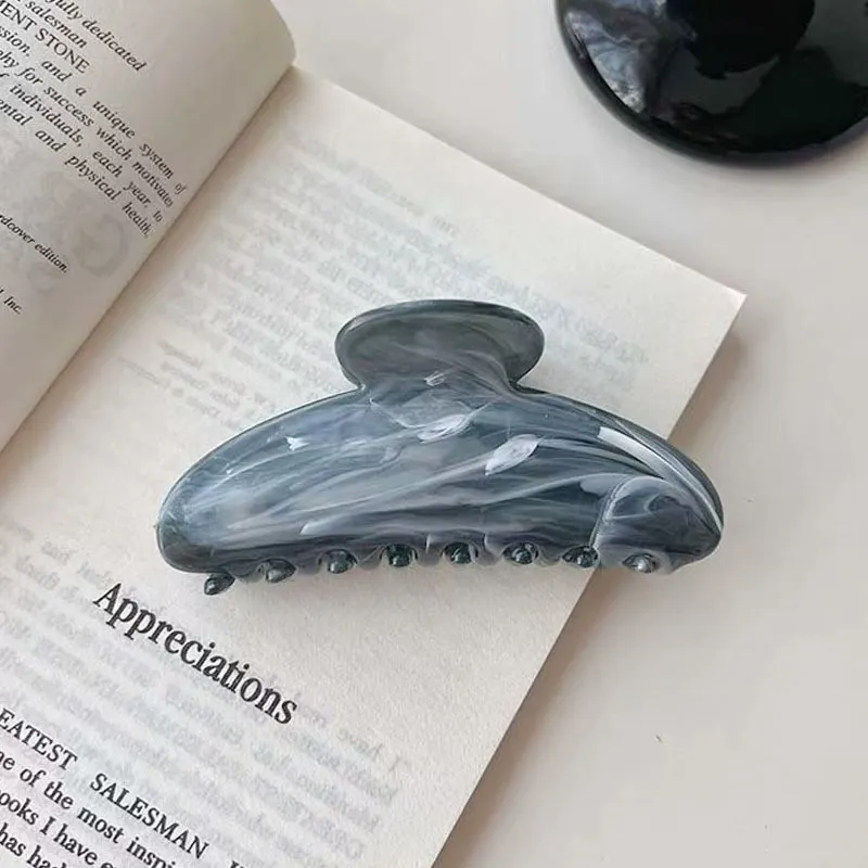 Jelly Color Marble Cloud Pattern Claw Clip Elegant Shark Clip Vacation Style Ponytail Clip Fashion Hair Accessory