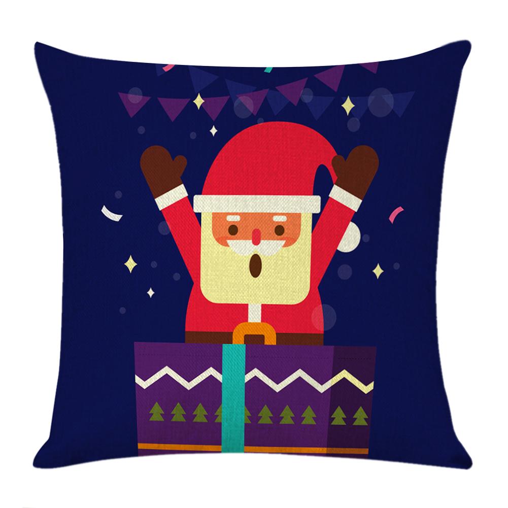 

Christmas Santa Claus Pattern Linen Pillowcase Soft Throw Pillow Case (2, 501 Original