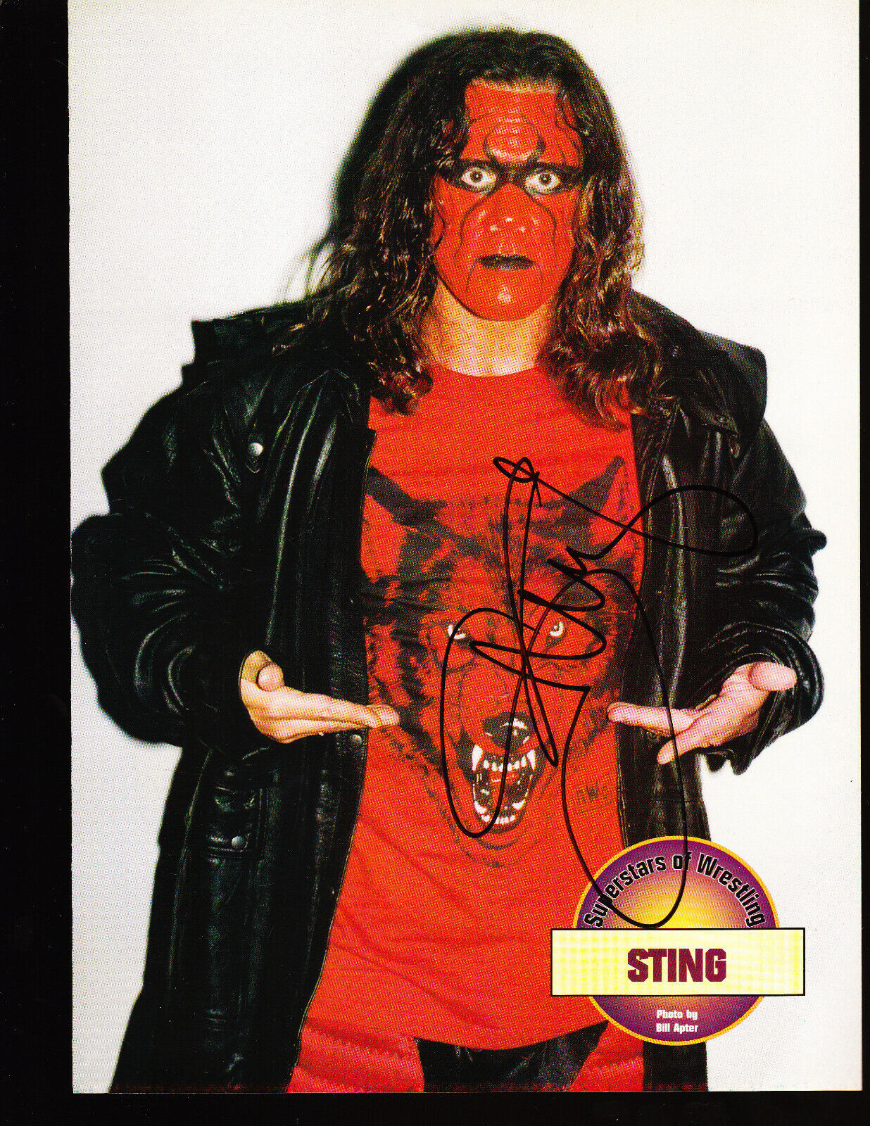 STING SIGNED AUTOGRAPH WWE WWF WCW 8X11 YEARBOOK Photo Poster painting COA