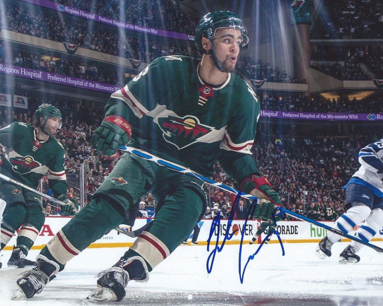 Jordan Greenway Signed 8x10 Photo Poster painting Minnesota Wild Autographed COA B