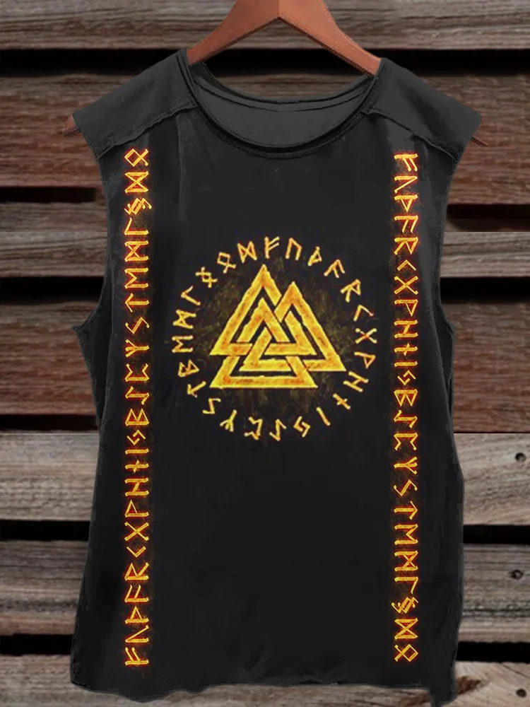 Comstylish Viking Runes Print Men's Tank Top