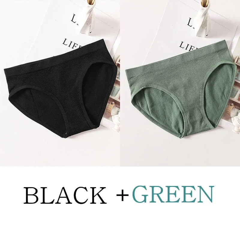 2PCS/Set Women Panties Bodyshaper Briefs Seamless Underwear Sexy Female Underpants Sexy Lingerie Ladies Comfort Cotton Panty M-L