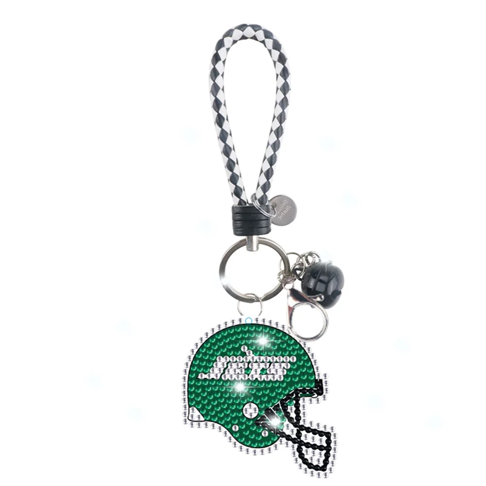 New York Jets DIY Diamond Art Keychains Craft Rugby Team Badge Hanging Ornament(Double Sided)