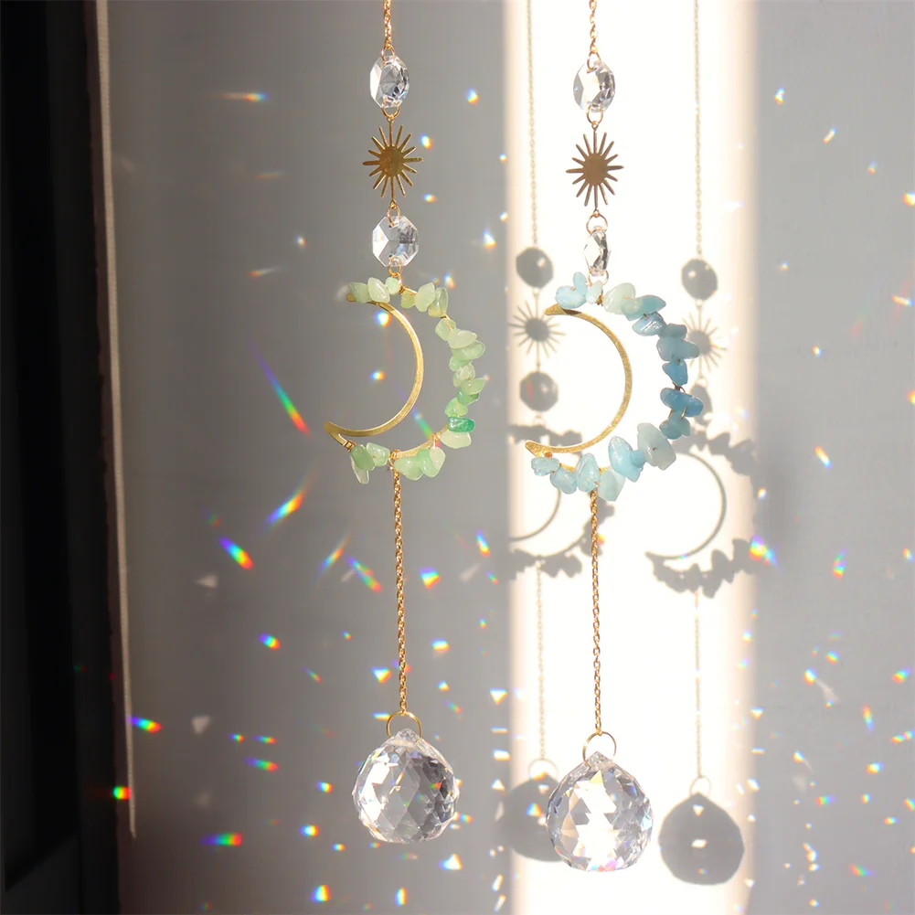 Crystal Windchime Dream Catchers Moon Flower Chandelier Balcony Home Decor
