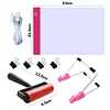 (US Local)Diamond Painting A4 LED Light Pad LED Drawing Board Copy Board Tools (Pink)