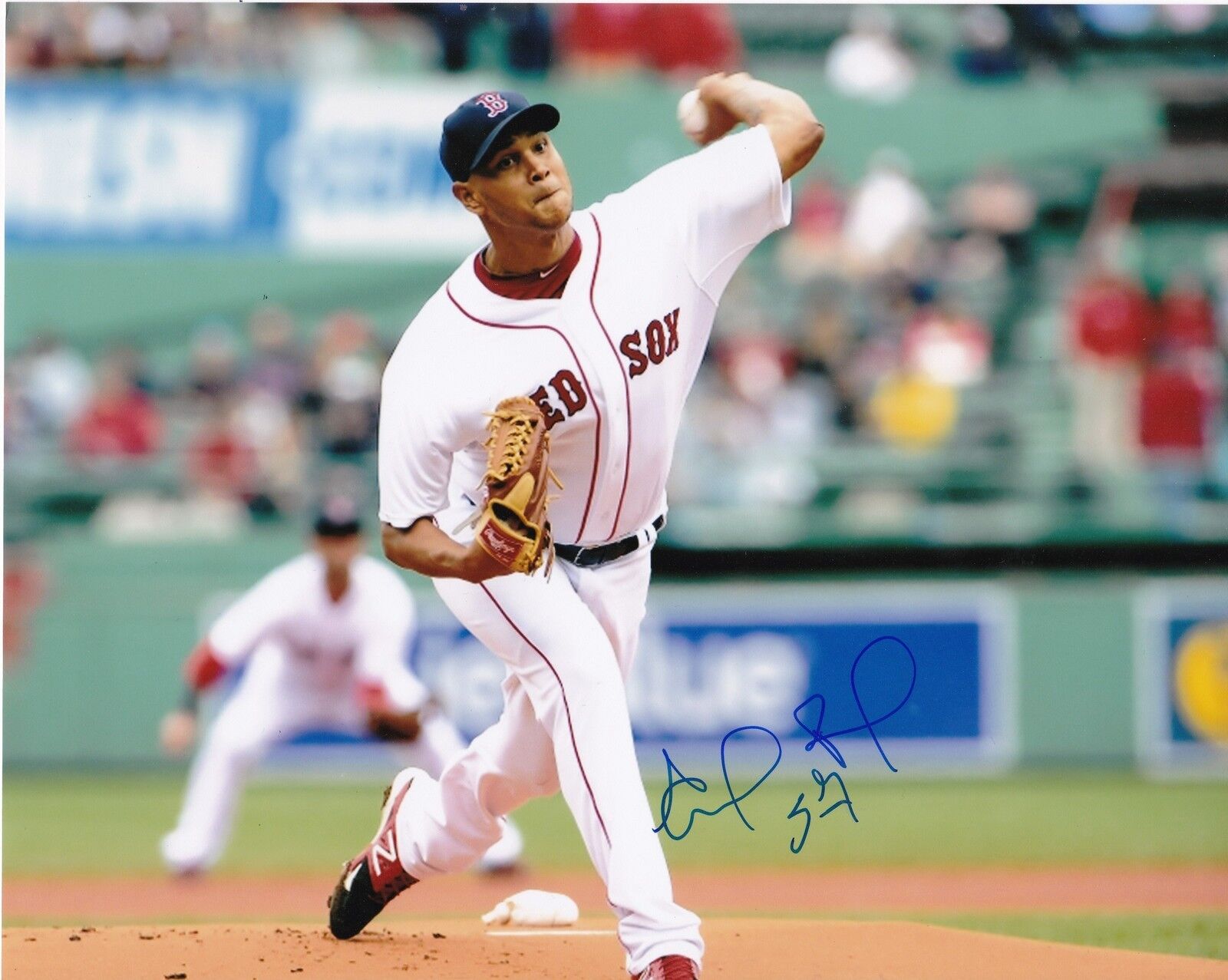 EDUARDO RODRIGUEZ BOSTON RED SOX ACTION SIGNED 8x10