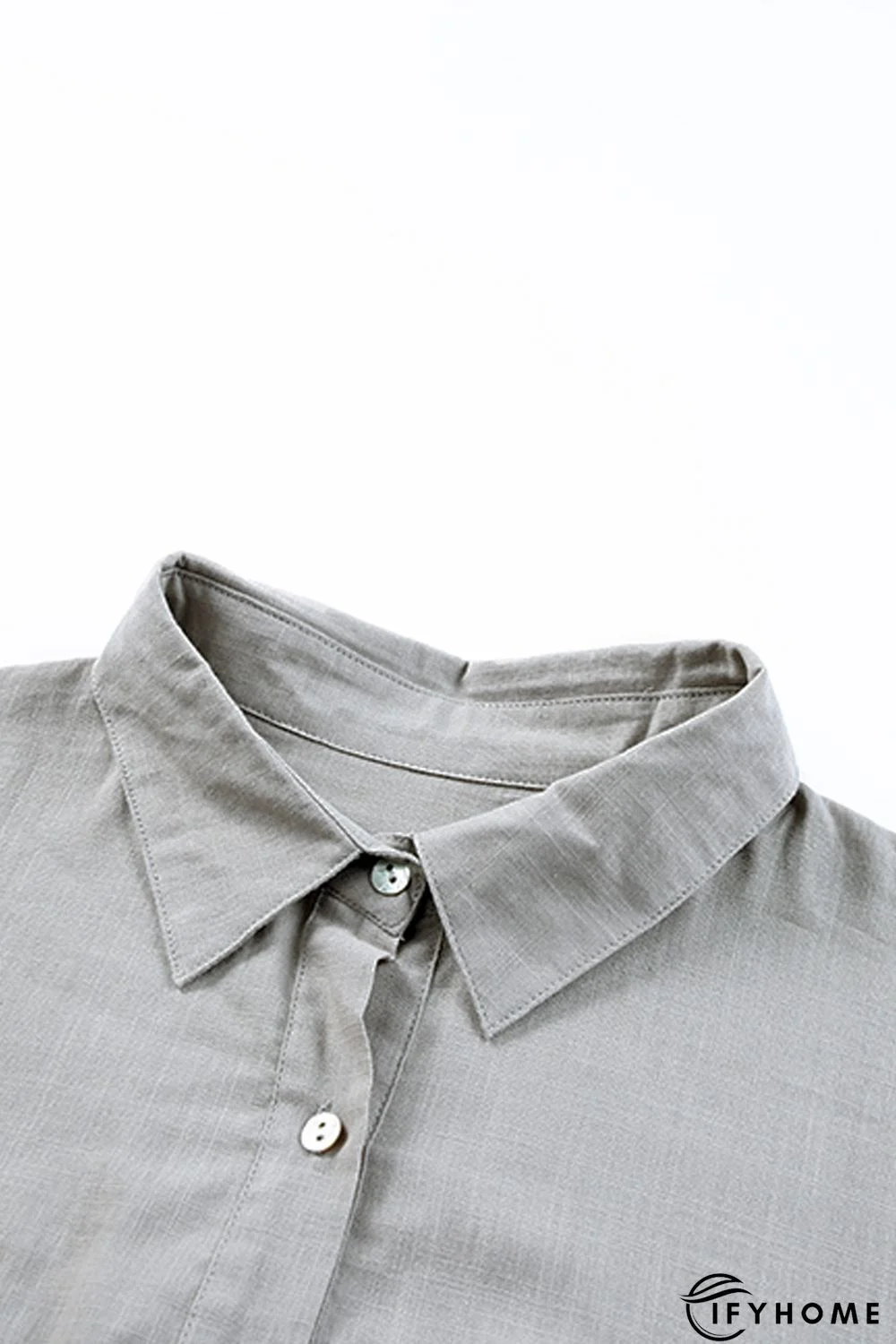 Gray Lightweight Shirt Style Beach Cover Up | IFYHOME