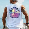 Unisex Surf Hibiscus Print Lounge Tank Top by Inlyline