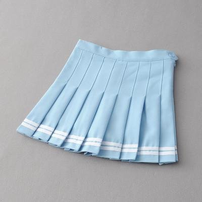 Summer Double Striped Pleated Skirt - Gotamochi Kawaii Shop, Kawaii Clothes