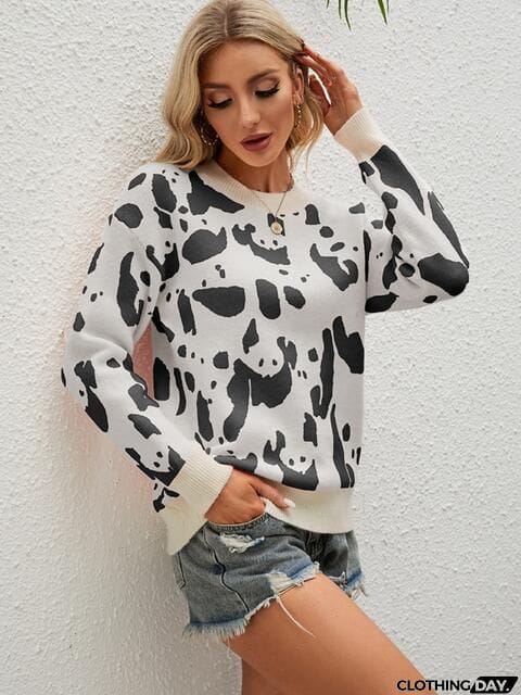 Round Neck Drop Shoulder Sweater