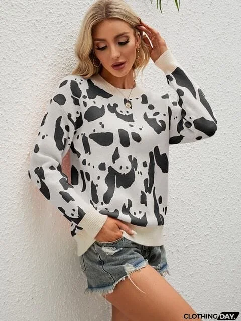 Round Neck Drop Shoulder Sweater