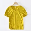 Cotton Linen Breathable Slim Solid Color Short-sleeved T-shirt